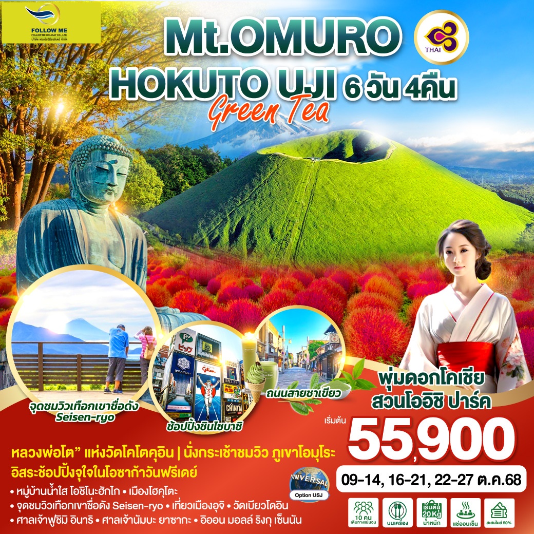 JAPAN OSAKA TOKYO Mt.OMURO UJI 6D 4N BY TG